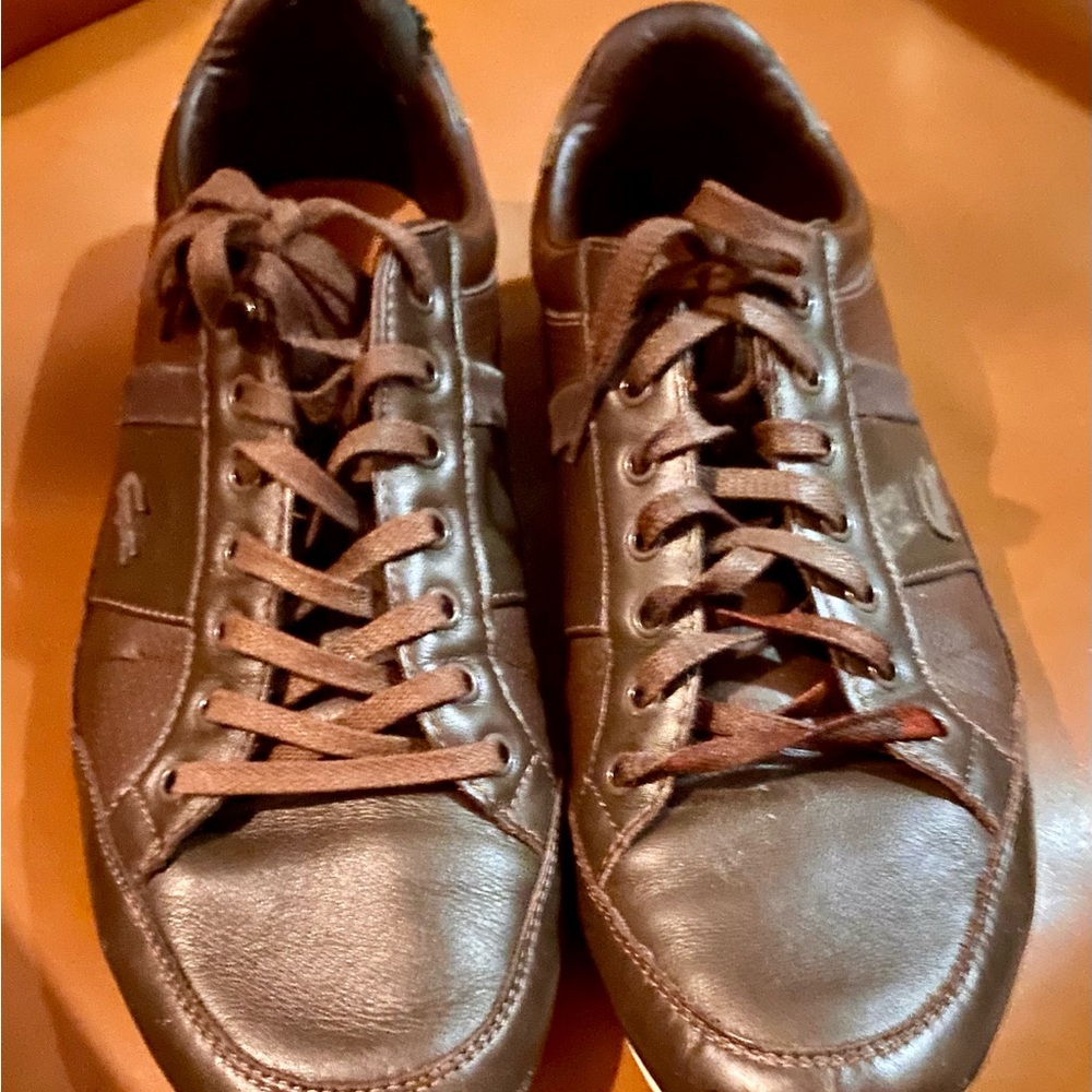 Lacoste Mens Chaymon Leather Sneakers Brown